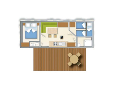 Stacaravan 6 personen - BLU ROMANTIC