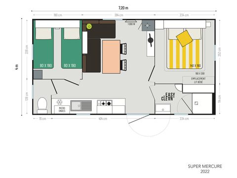 Stacaravan 4 personen - Comfort