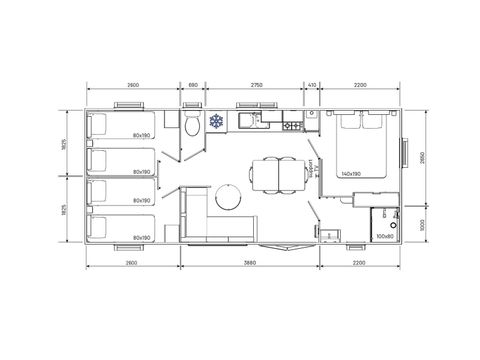 Stacaravan 6 personen - Premium luxe 3 slaapkamers