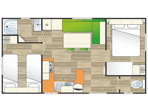 Stacaravan 6 personen - Evasion 2 slaapkamers - TV