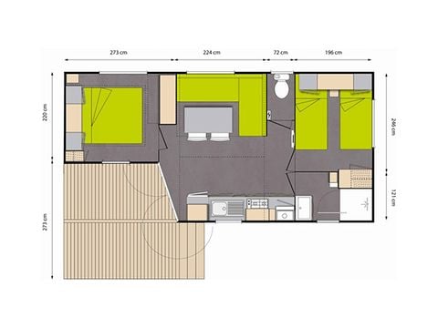 Stacaravan 4 personen - COMFORT