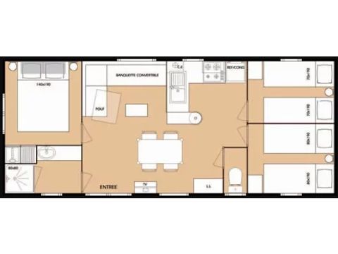 Stacaravan 6 personen - FEERIQUE - TV - CLIM