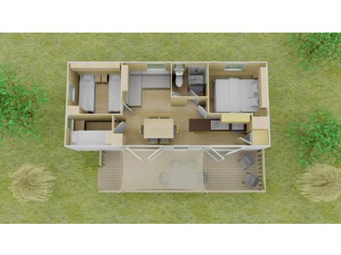 Stacaravan 8 personen - Mobile-home | Premium | 3 slaapkamers | 6/8 pers. | Verhoogd terras | Air-con.