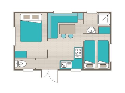 Stacaravan 4 personen - Stacaravan | Classic XL | 2 slaapkamers | 4 pers. | Verhoogd terras