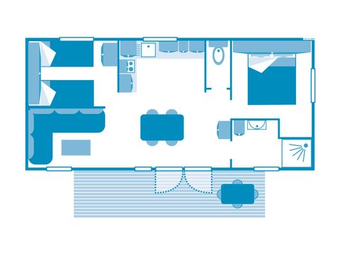 Stacaravan 5 personen - COTTAGE 4/5p 2ch ***