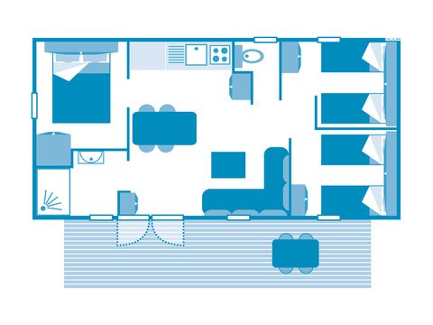 Stacaravan 6 personen - COTTAGE 6/7p 3ch ***