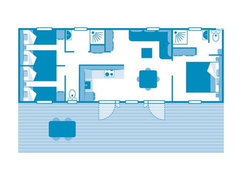 Stacaravan 6 personen - COTTAGE CHEVERNY 6p 3ch 2SdB Clim PREMIUM
