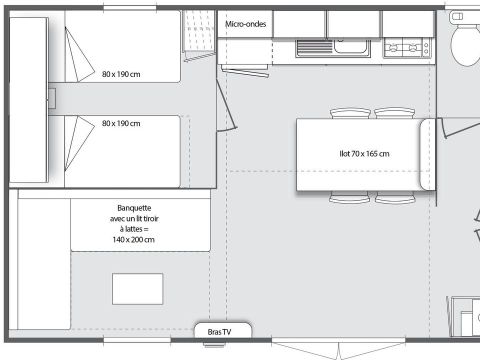 Stacaravan 5 personen - PREMIUM