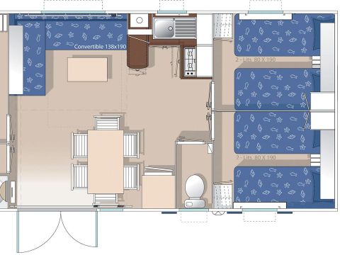 Stacaravan 6 personen - XL GLENAN