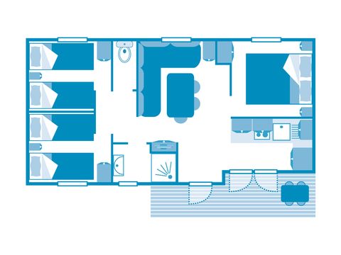 Stacaravan 7 personen - COTTAGE 6/7p 3ch ***