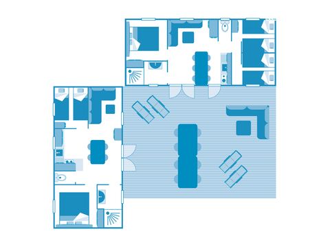 Stacaravan 10 personen - COTTAGE FRIENDS 10p 5ch ****<br/>