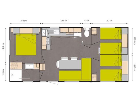 Stacaravan 6 personen - FORET - 3 slaapkamers met TV