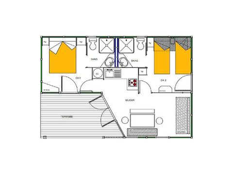 Chalet 5 personen - Chalet Villa 4/5p - 2 slaapkamers - TV - Airconditioning