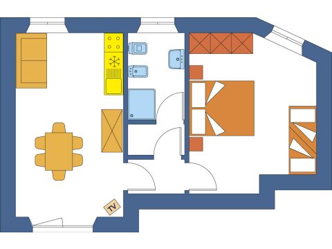 Appartement 6 personen - GLICINE (begane grond of bovenverdieping)