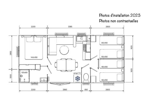 Stacaravan 6 personen - Ciela Confort - 3 slaapkamers