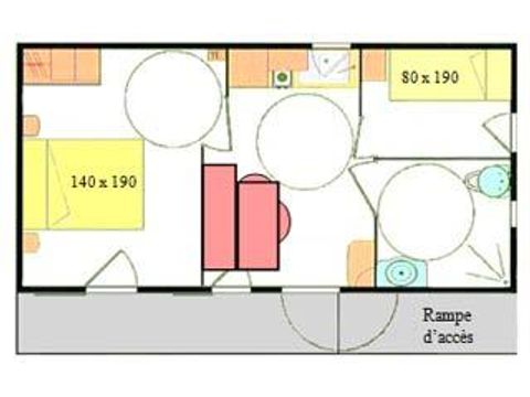 Chalet 4 personen - Chalet Topaze ** 4P. met TV - 2 slaapkamers - 1 badkamer