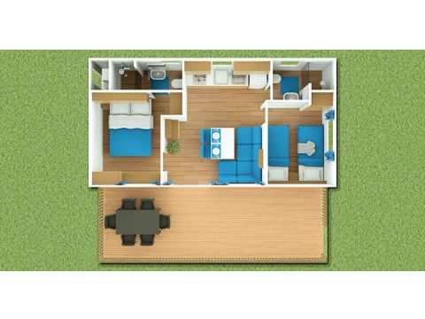 Stacaravan 6 personen - Lanterna Home 4/6 Personen (4 volwassenen + 2 kinderen) Airconditioning + TV