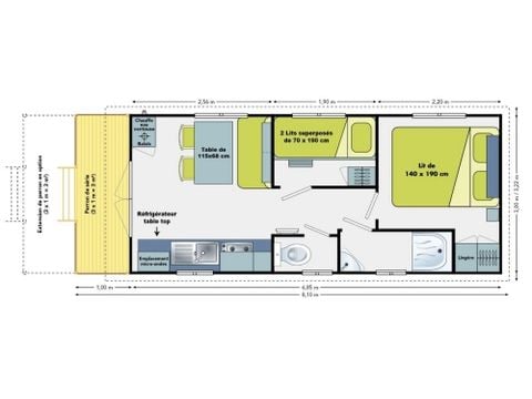 Accommodatie 4 personen - Caravan