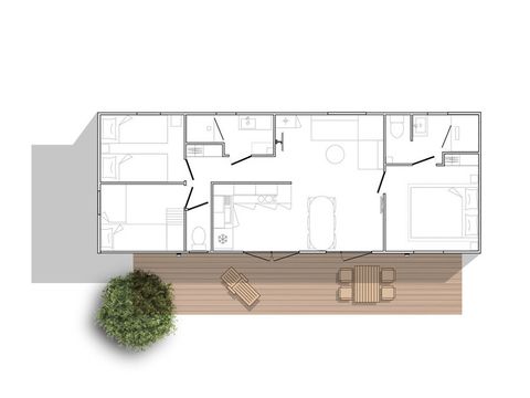 Stacaravan 6 personen - NIEUW - Ciela Prestige stacaravan - 3 slaapkamers waarvan 1 master suite - Bedlinnenpakket, handdoeken en...