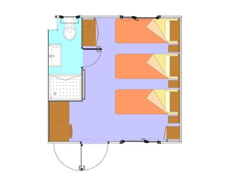 Stacaravan 3 personen - GROENE KAMER