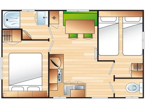Stacaravan 4 personen - COCOON - TV