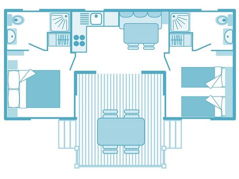 Stacaravan 4 personen - PREMIUM
