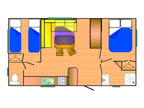 Stacaravan 6 personen - Grand 750-2 A/C CD