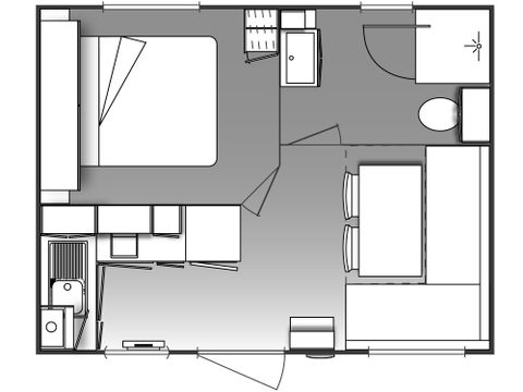 Stacaravan 2 personen - EL PEQUENO - 1 slaapkamer - ZATERDAG