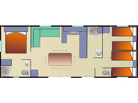 Stacaravan 7 personen - Sunêlia Prestige 40m², 6-7pl - 3ch