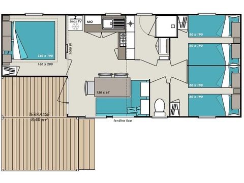 Stacaravan 6 personen - Premium 3 AC
