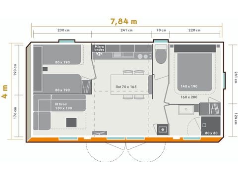 Stacaravan 4 personen - Ciela Confort - 2 slaapkamers