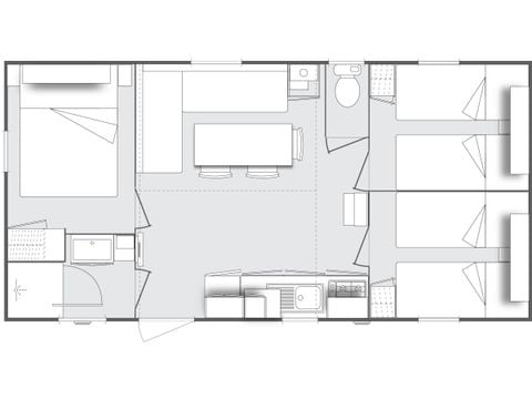 Stacaravan 6 personen - Ciela Privilège - 3 slaapkamers