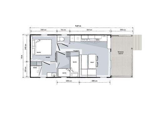 Stacaravan 5 personen - Ciela Privilège Bay - 2 slaapkamers