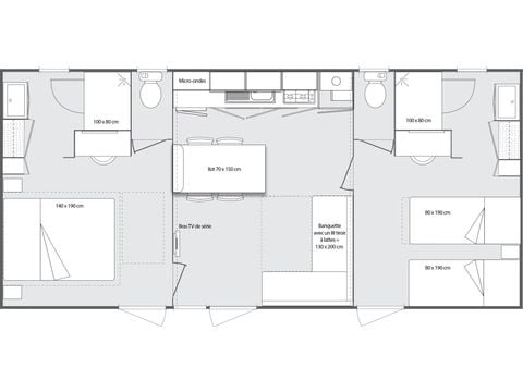 Stacaravan 4 personen - Ciela Prestige SPA - 2 slaapkamers waarvan 1 master suite - Bedlinnenpakket, handdoeken en...