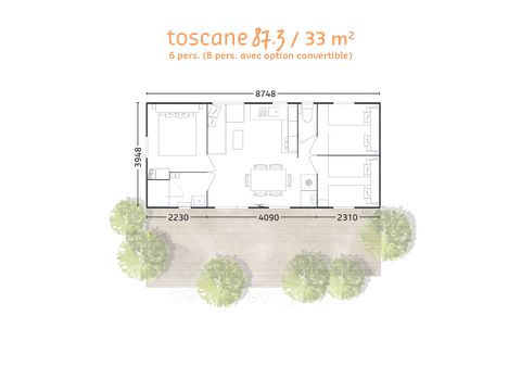 Stacaravan 6 personen - Toscana Comfort+ 3 bed 33m2 (2023)