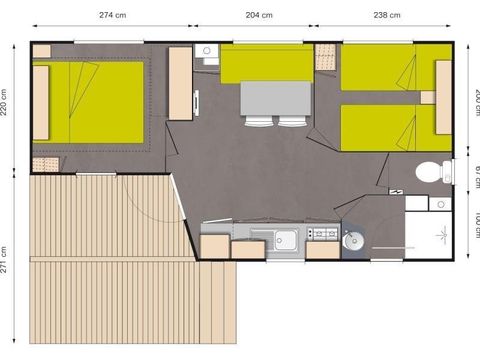Stacaravan 4 personen - COMFORT