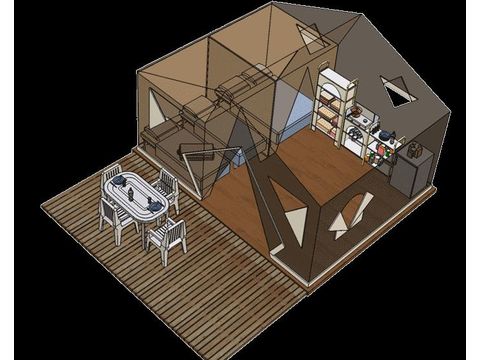 Tent 5 personen - STANDAARD TRAPPER'S LODGE zonder sanitaire voorzieningen