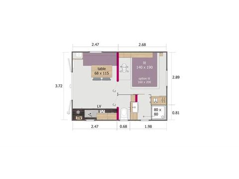 Stacaravan 2 personen - LODGE 47