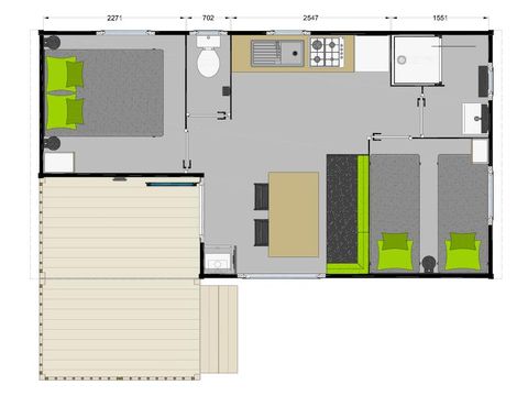 Stacaravan 4 personen - Malaga Duo Compact