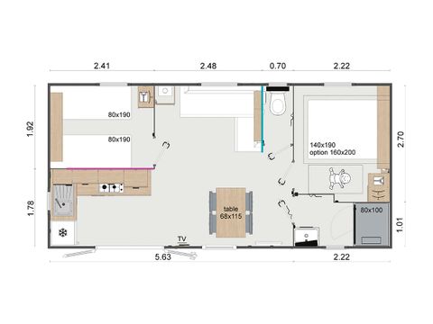 Stacaravan 4 personen - Lodge 77