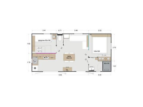 Stacaravan 4 personen - GD CONVENIENCE 30m² (30m²)