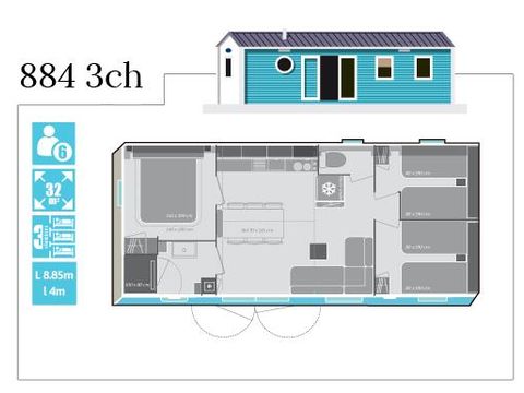 Stacaravan 6 personen - GD CONFORT