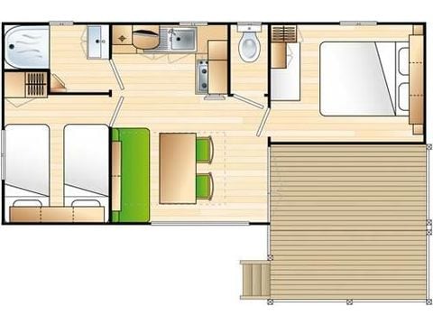 Stacaravan 4 personen - Bamboo Cottage