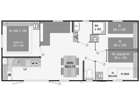 Stacaravan 6 personen - OPALIA
