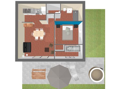 LANDHUIS 6 personen - 2-slaapkamer gîte met jacuzzi