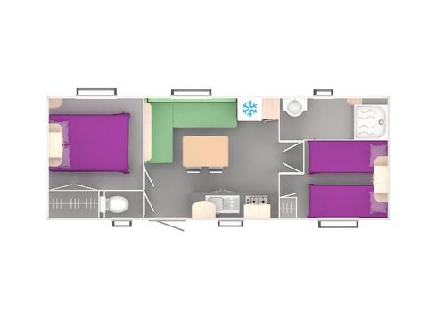 Stacaravan 4 personen - 24.9 m²