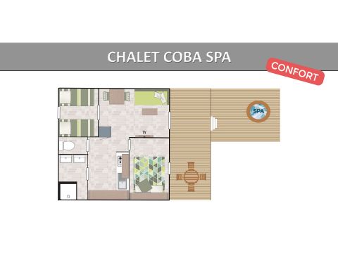 Chalet 4 personen - COBA. COMFORT MET SPA