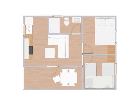Bungalow 5 personen - C. Paradijselijk comfort