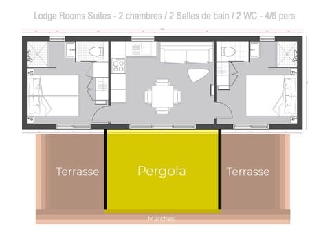 Stacaravan 6 personen - KAMERS SUITES - TV