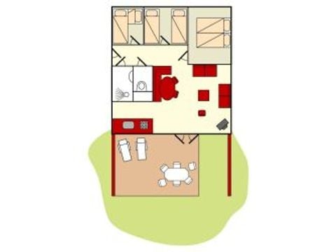 Bungalow 6 personen - Kajuit Comfort Bungalow 6 personen - Kajuit Comfort